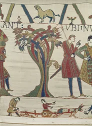 Hertog Willems gezanten komen naar Graaf Guy de Ponthieu, Tapijt van Bayeux
